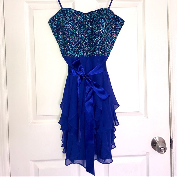 Blue Sequin Formal Dress by HaileyLogan in size 11 - Picture 7 of 8